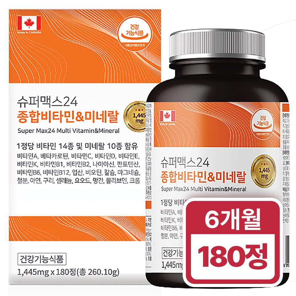 힐링팩토리 슈퍼 맥스24 종합비타민 앤 미네랄 1개 180정