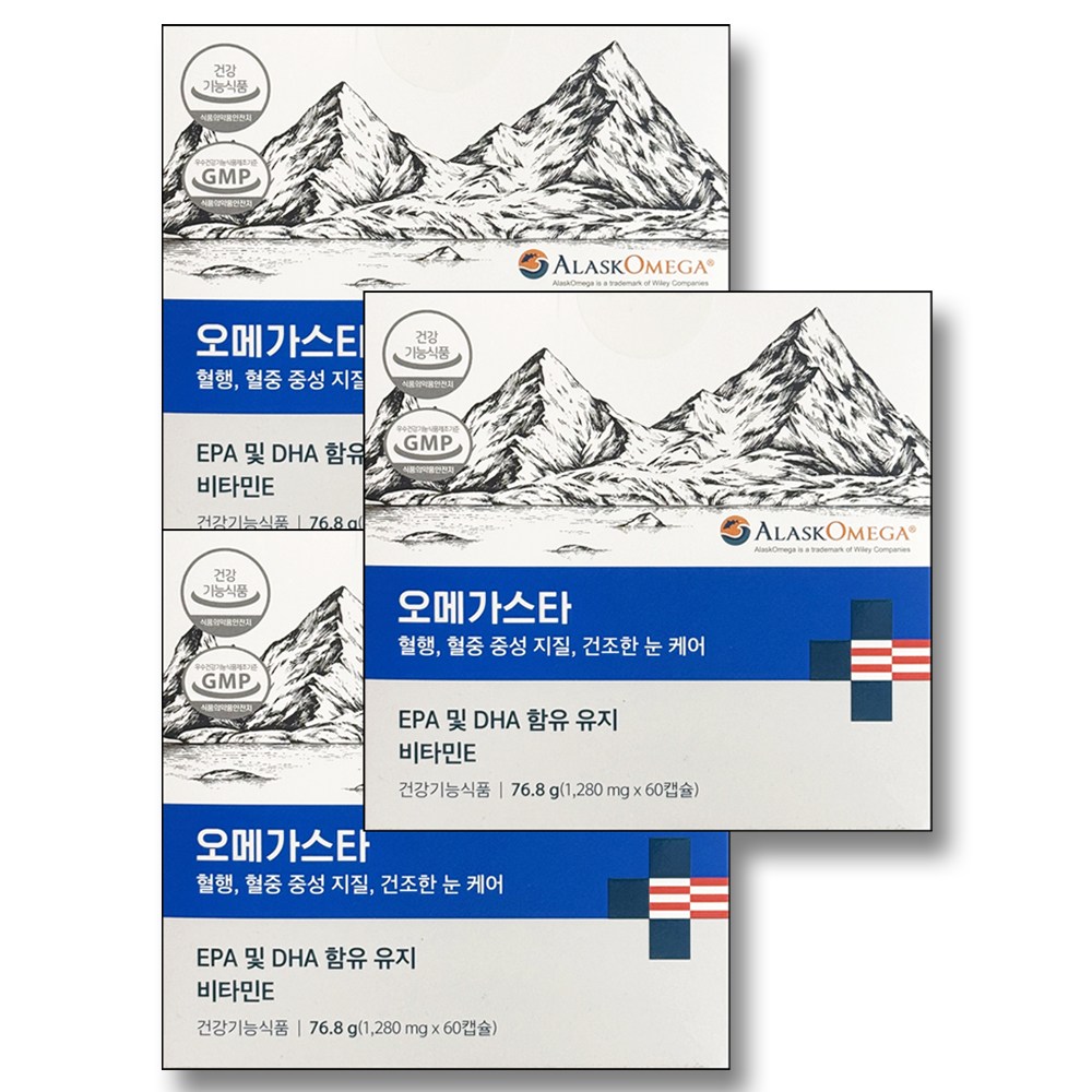 나우케어 오메가스타 알티지 오메가3 2개월분 순도80% 알래스카 비린내없는 장용성캡슐 3개 60정