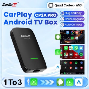 CarlinKit 4.0 CP2A Pro 3-in-1 안드로이드 TV 박스 카플레이 AI 박스 넷플릭스 유튜브 무선 카플레이 & 안드로이드 오토 지원 스마트 카 박스