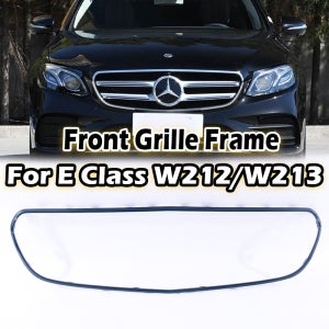 메르세데스 벤츠 E클래스 W213 C238 A238 W212 스포츠 AMG 라인 모델용 프론트 범퍼 그릴 프레임 크롬 글로스 블랙 그릴 트림
