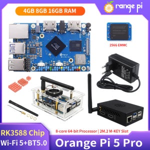 Orange Pi 5 Pro 16GB RAM Rockchip RK3588S 8코어 64비트 Wi-Fi 5+BT5.0 M.2 M-KEY 슬롯 기가비트 이더넷 미니 PC 개발 보드