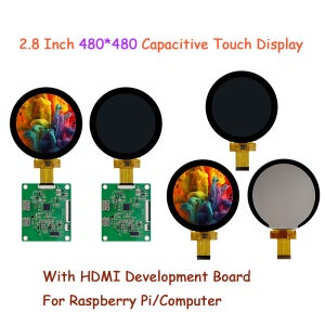 라즈베리 파이 디스플레이 2.8인치 터치 디스플레이 480*480 IPS TFT LCD 모듈 HD-MI 개발 보드 포함