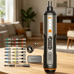 Worx 4V 전기 스크루드라이버 세트 WX242 스마트 무선 전기 스크루드라이버 충전식 핸들 30비트 세트 핸드 드릴 도구