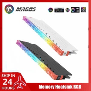 컴퓨터 RAM 히트싱크 5V ARGB MOBO AURA SYNC, 다이아몬드 RGB 플로우 스타일, 메모리 스틱 아머 베스트 DDR3 4 5 유니버설용, 2개/팩