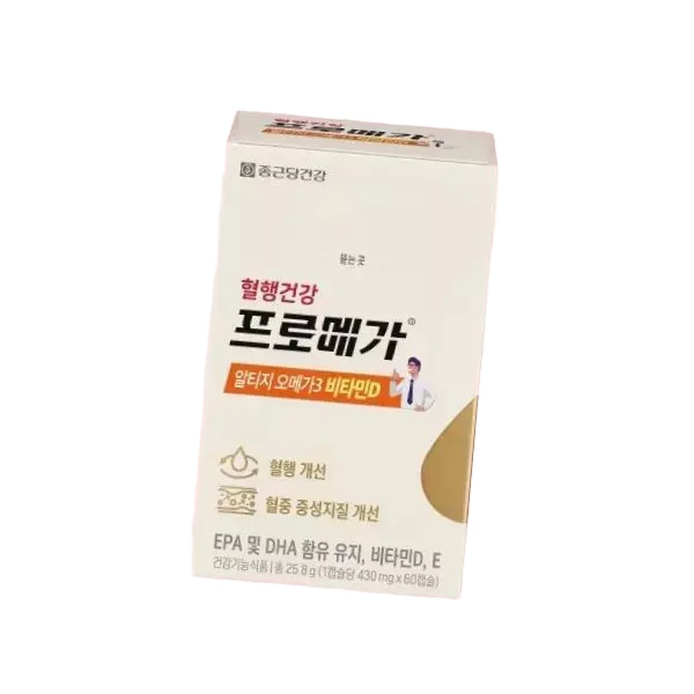 종근당건강 프로메가 알티지오메가3 비타민D 1박스 4669310 430mg