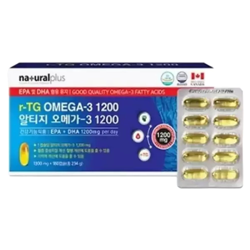 내츄럴플러스 알티지 오메가3 1200 비타민D 180캡슐 1개 180정