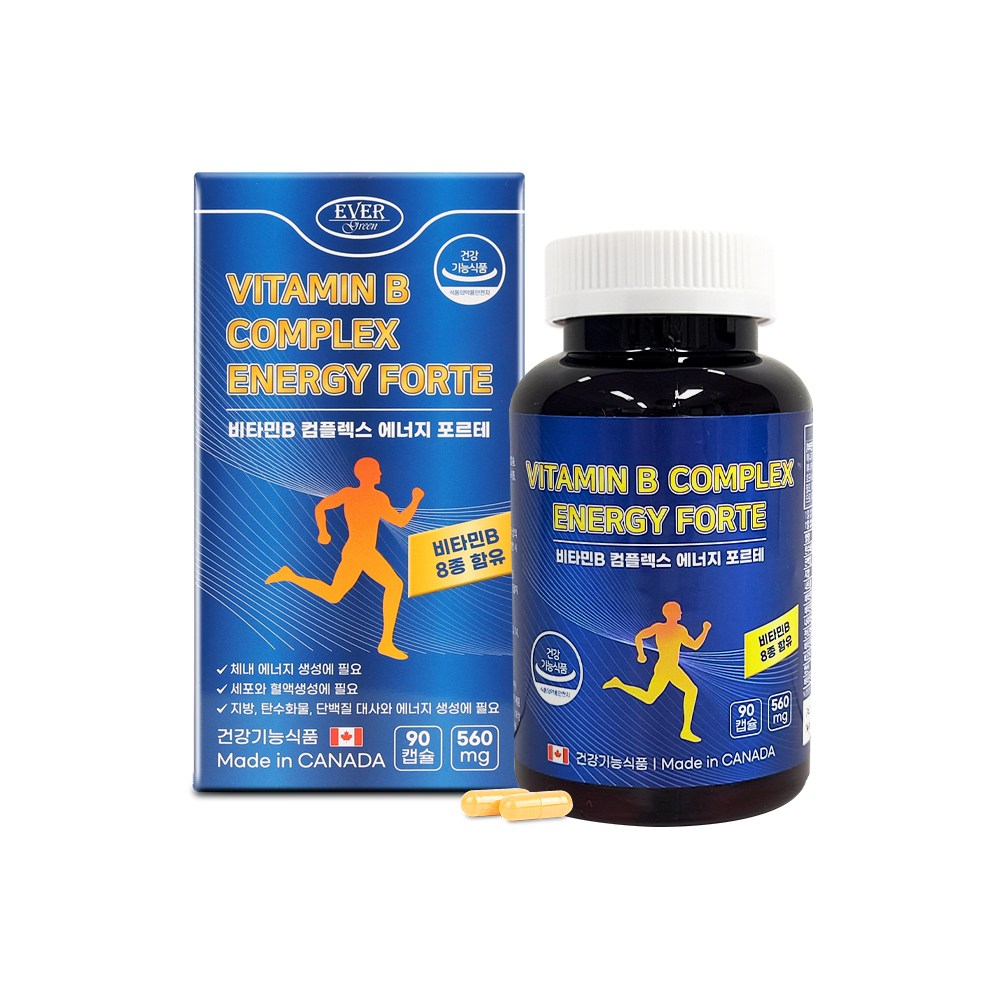 에버그린 비타민B 컴플렉스 에너지포르테 560mg x 90캡슐 1개 1정