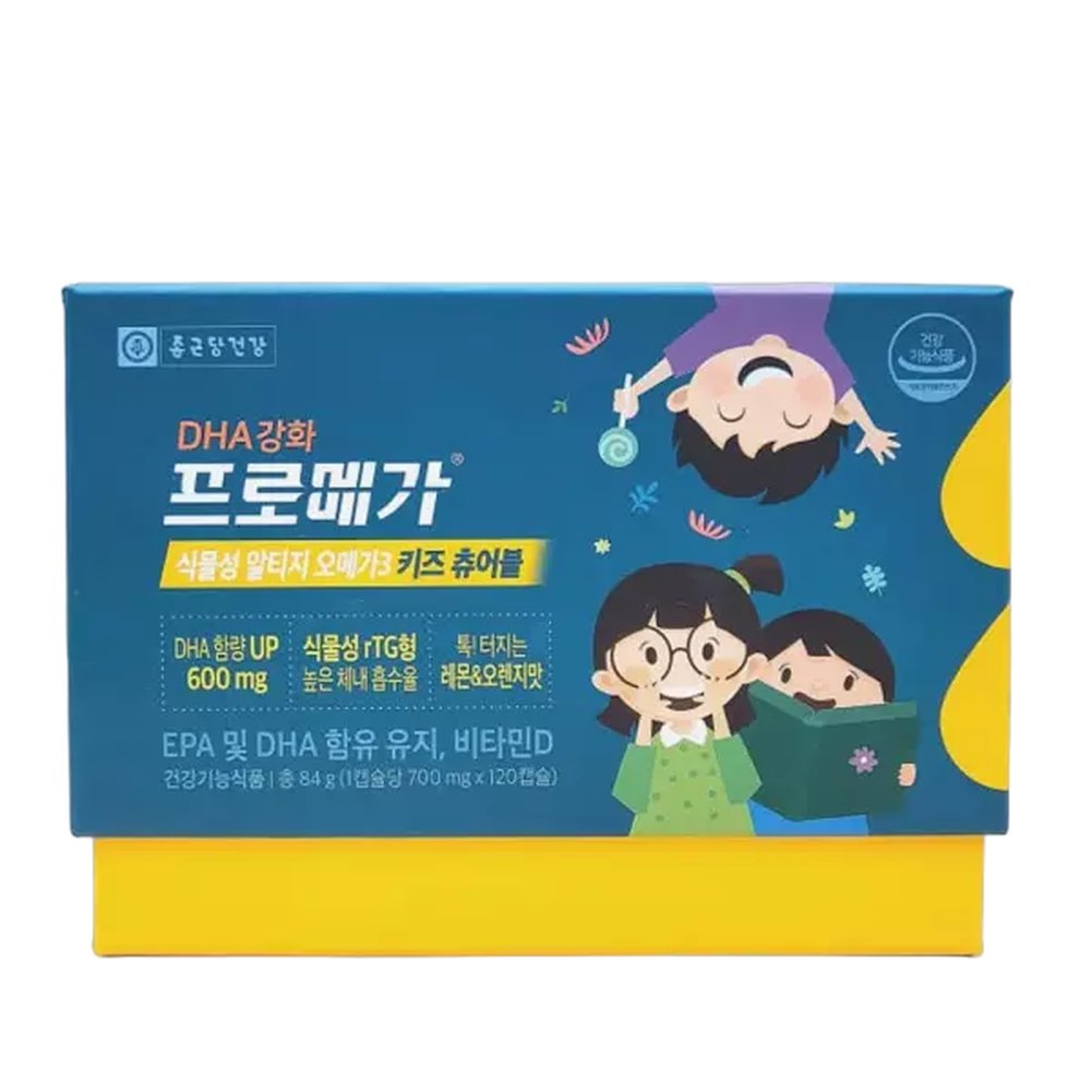 종근당건강 프로메가식물성 알티지 오메가3 키즈 츄어블 700mg 120캡슐 코스트코 1개 120정