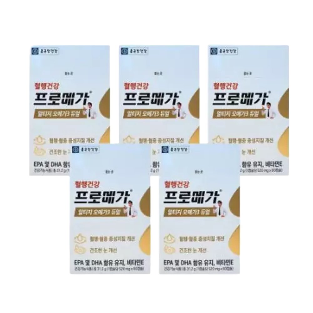 종근당건강 프로메가 알티지 오메가3 듀얼 520mg x 60캡슐 5개 60정