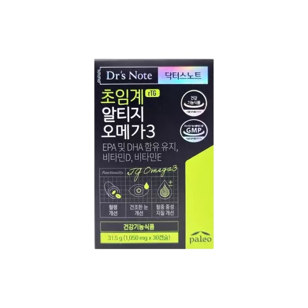 팔레오 닥터스노트 초임계 알티지 오메가3 1050mg 30캡슐 1개 30정