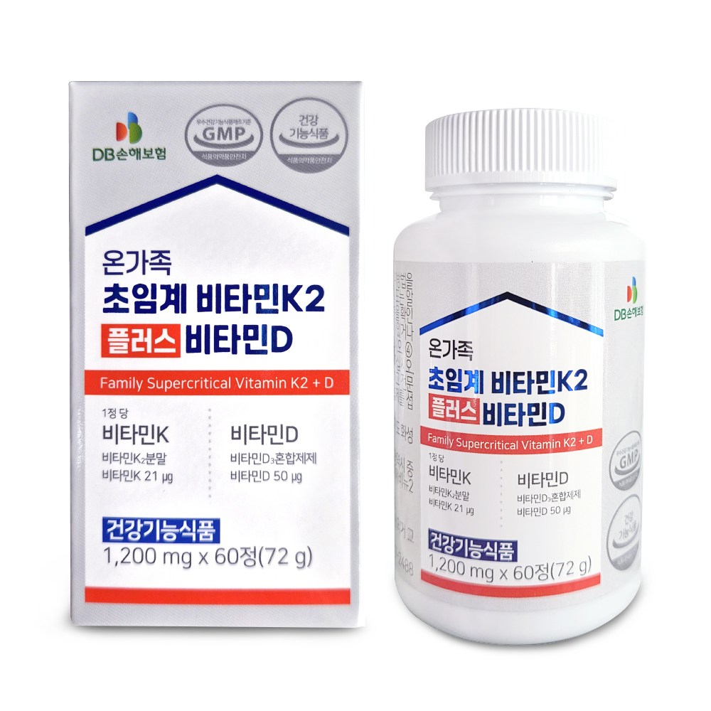 온가족 초임계 비타민K2 플러스 비타민D 1개 60정
