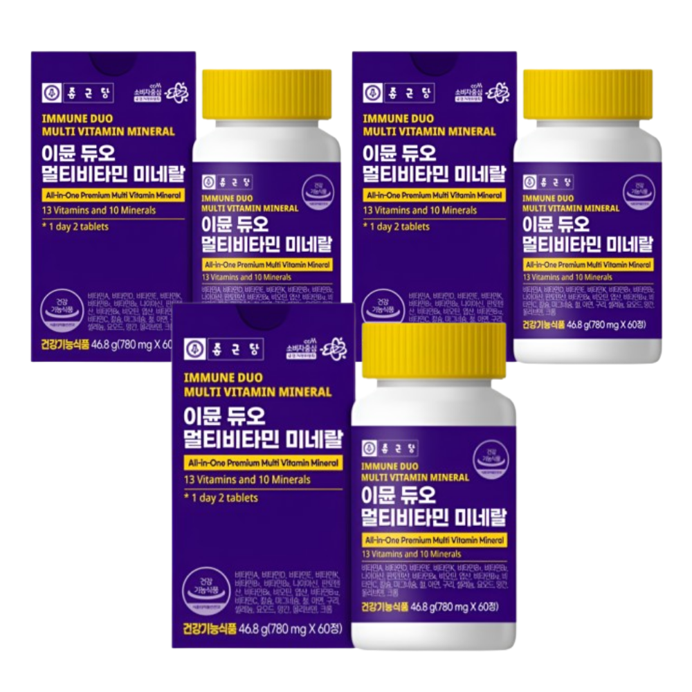 종근당 이뮨듀오 멀티비타민 미네랄 780mg 3개 30회분