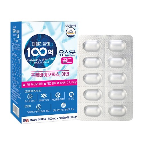 데일리플랜 100억 유산균 골드 500mg x 60캡슐 1개 1정