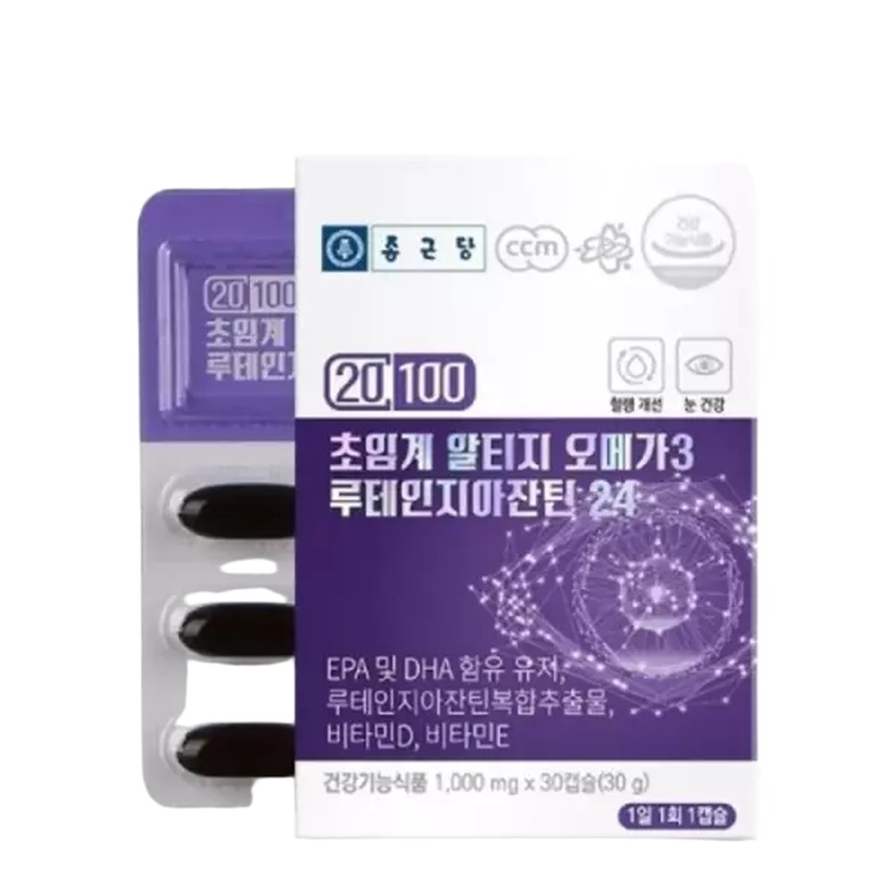 rtg 오메가3 루테인 1100mg 30캡슐 월분 루테인과지아잔틴 1개 30정