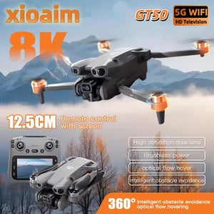 샤오미 GT50 드론 4.3인치 화면 리모컨 8K 경량 접이식 GPS 쿼드콥터 어린이 장난감 초보자 성인 여행용
