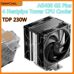 딥쿨 AG400 G2 PLUS 듀얼 팬 4개 히트파이프 저소음 CPU 공랭식 라디에이터 TDP 230W 인텔 LGA1851 1700 AMD AM4 AM5 지원
