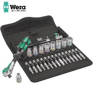 WERA 05004016001 8100 SA 6 Zyklop 메트릭 스피드 라쳇 소켓 세트 28피스 1/4인치 드라이브