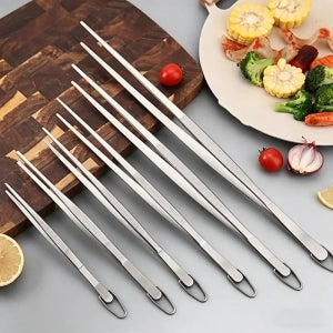 1pcs 12 인치 스테인레스 스틸 요리 핀셋 주방 집게 바베큐 도구 요리 용 핀셋 주방 악세사리 CFQJ007