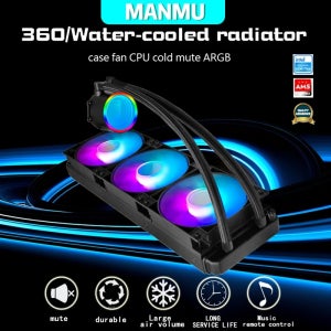 MANMU 360mm CPU 쿨러 수냉식 AM4 CPU 수냉 쿨러 PC 쿨링 컴퓨터 쿨러