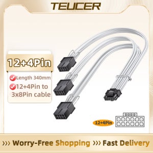 TEUCER PCI-e 5.0 GPU 케이블 12+4Pin 12VHPWR ATX3.0 모듈형 전원 공급 장치 케이블 GeForce RTX 3090Ti 4070Ti 4080 4090
