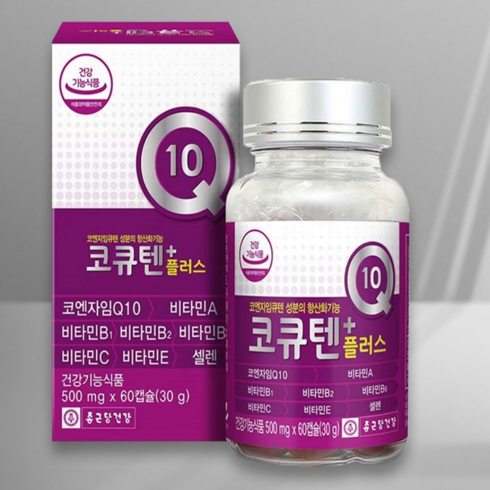 TAI-K KOR 성인남녀 항산화기능 종근당 코큐텐 플러스 60캡슐 코엔자임Q10