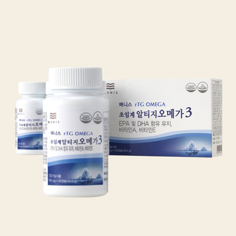 매니스 초임계 알티지 오메가3 눈건강 혈행개선 높은흡수율 60정 1개