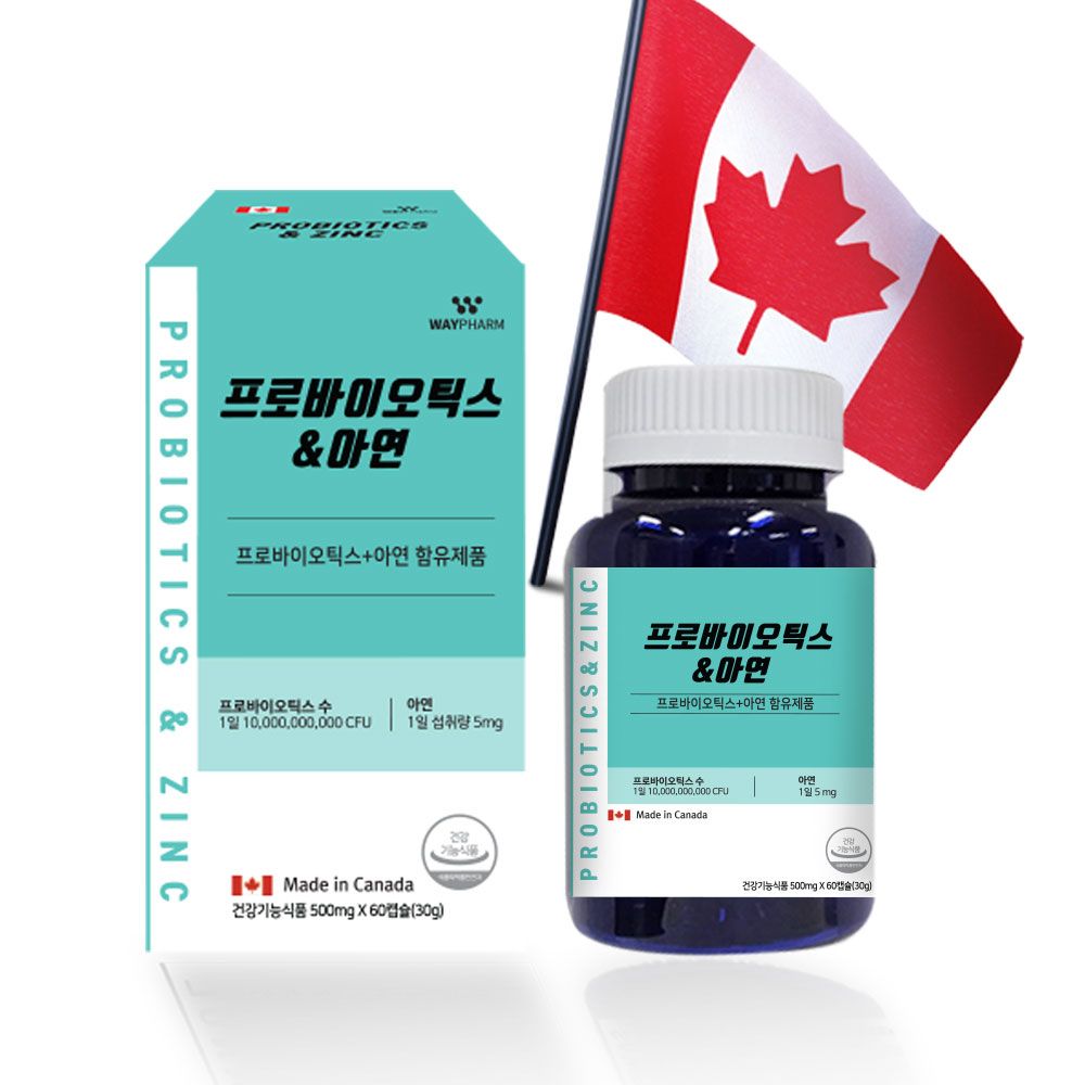 웨이팜 프로바이오틱스 아연 500mg x 60캡슐 60정 1개