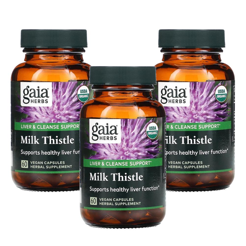 Gaia Herbs 가이아 허브 밀크씨슬 캡슐 60정 3개