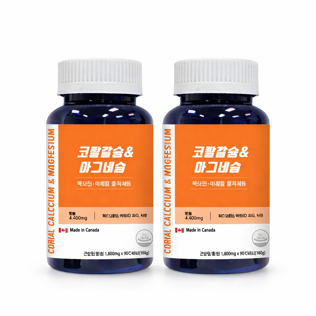 캐나다산 웨이팜 코랄칼슘&마그네슘 1800mg x 90정 2개 180정
