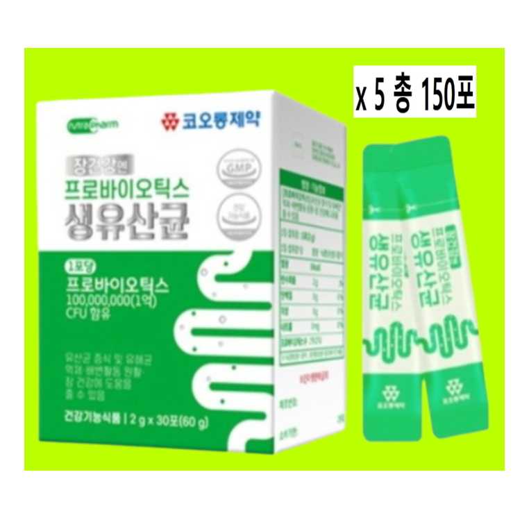 코오롱제약 장건강엔 프로바이오틱스 생유산균 150개 2g