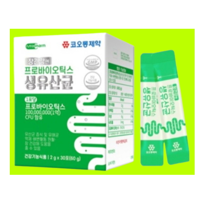 코오롱제약 장건강엔 프로바이오틱스 생유산균 30개 2g