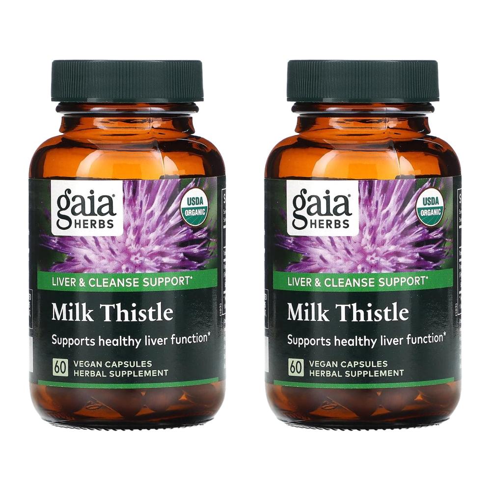 Gaia Herbs 가이아 허브 밀크씨슬 캡슐 60정 2개