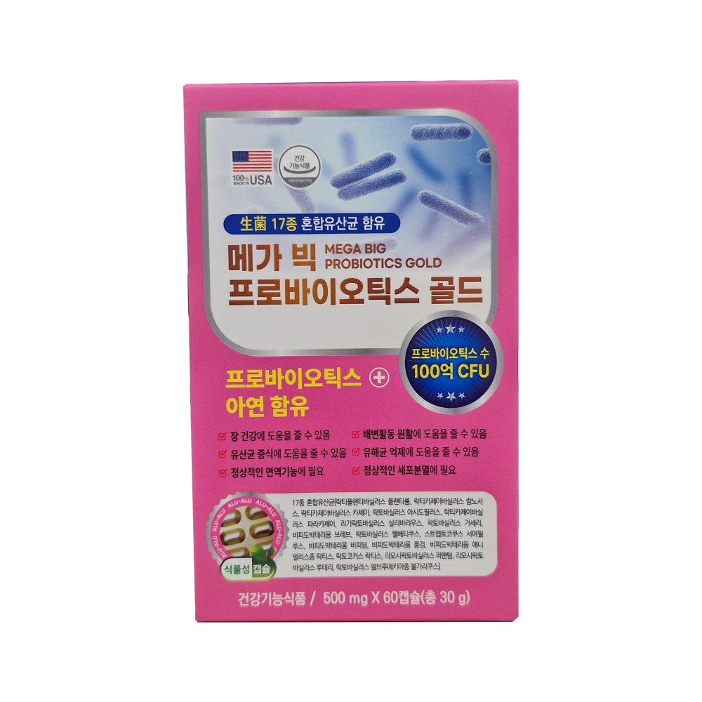 와이비팜 메가빅 프로바이오 틱스 골드 6개 60정