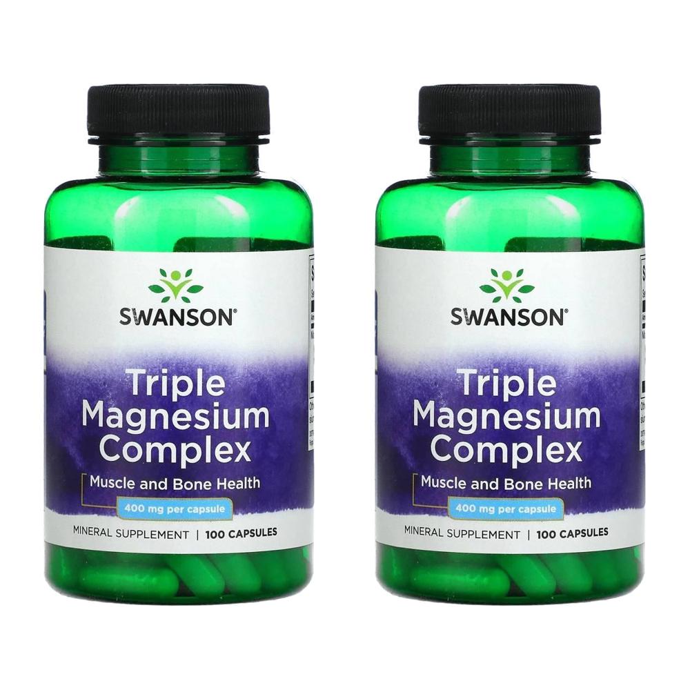 Swanson 스완슨 트리플 마그네슘 컴플렉스 400mg 캡슐 100정 2개