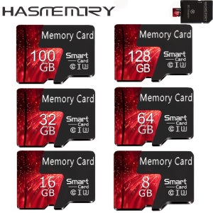 Hasmemory 레드 앤 블랙 불꽃 TF 카드, 고속 클래스 10 U3 메모리 카드, 128GB, 100GB, 64GB, 32GB, 16GB, 8GB 옵션 제공. 스마트폰,