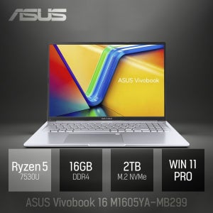 ⓒ ASUS 비보북 16 M1605YA-MB299 16GB 2TB WIN11 / 16인치 대화면 포토샵 영상편집 업무용 노트북