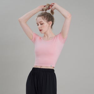 제로 올데이 요가복상의반팔 크롭 요가브랜드 반팔티셔츠 헬스복상의 라이트핑크