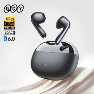 QCY AilyBuds E50 무선 이어폰 실시간 적응형 ANC 블루투스 6.0 이어버드 LDAC 고해상도 6 마이크 AI HD 통화 다중 연결