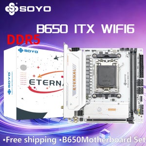 B650ITX AMD 마더보드 Ryzen AM5 DDR5 PCIe5.0x16 PCIe4.0x4 M.2 ARGB 핀 WIFI6 SOYO SATA3.0 HDMI/DP PC 게이머 컴퓨