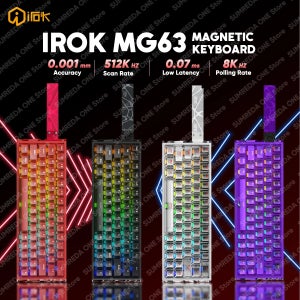 IROK MG63 Holy60 할로우 알루미늄 게이밍 마그네틱 기계식 키보드 60% 래피드 트리거 8K 0.07ms 핫스왑 유선 게이머 키보드