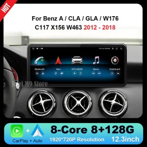 안드로이드 14 차량용 멀티미디어 플레이어 메르세데스 벤츠 A 클래스 GLA CLA W176 C117 X156 W463 2012 - 2018 GPS 비디오 스테레오 WIFI Car
