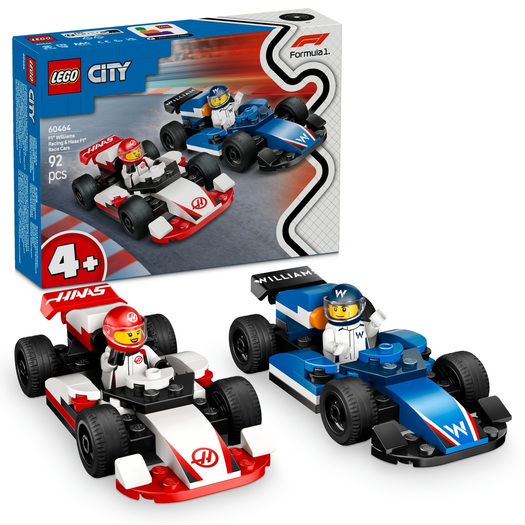 레고(LEGO) 시티 F1 윌리엄스 레이싱 & 하스 F1 레이스카 콤보 60464