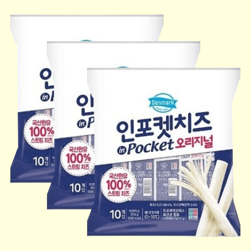 덴마크 인포켓치즈 스트링치즈: 오리지널