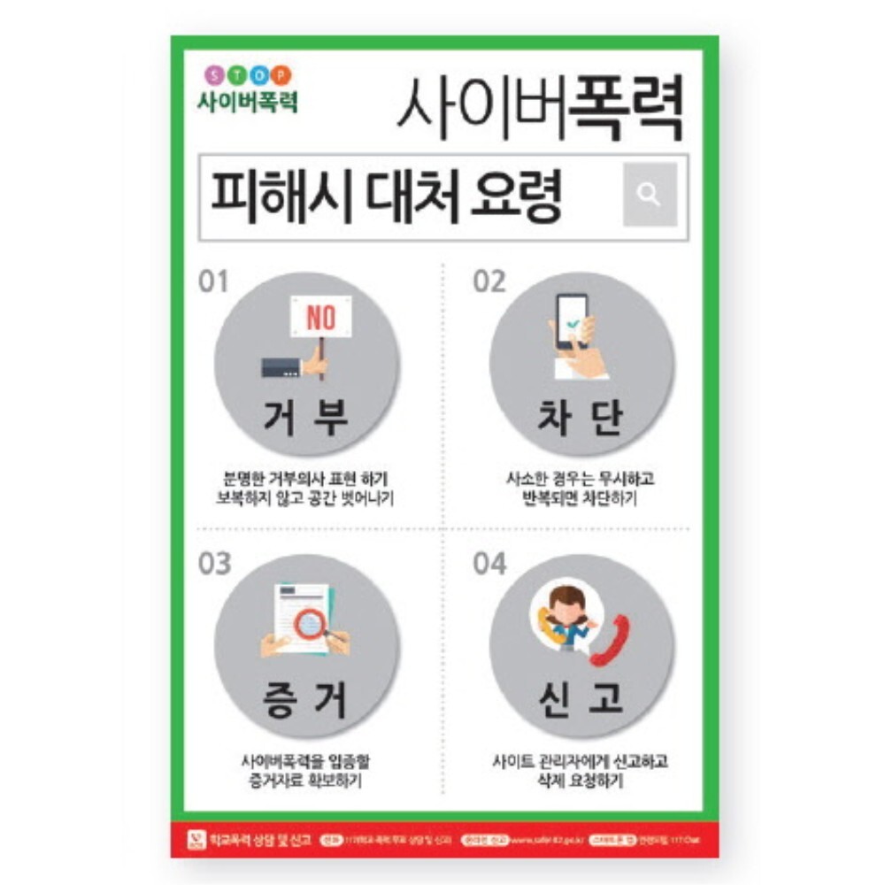 청소년 사이버 성범죄 모욕 명예훼손 언어폭력방지 교육용 판넬 학습자료 보건용