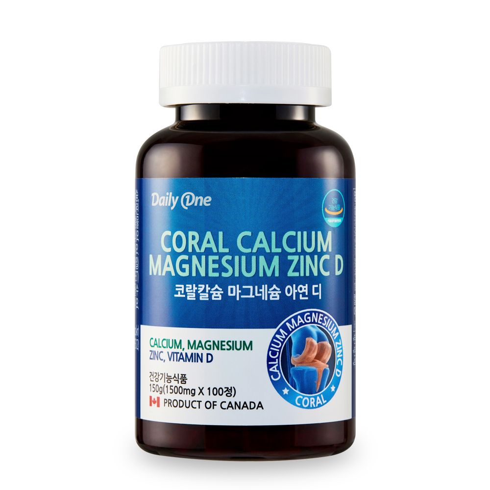 데일리원 대용량 온가족 영양제 코랄칼슘 마그네슘 아연 비타민D 칼슘 2개