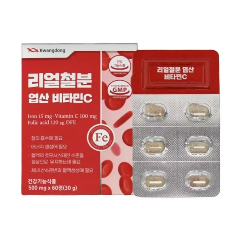광동생활건강 리얼 철분 엽산 비타민C 500mg x 60정 1개