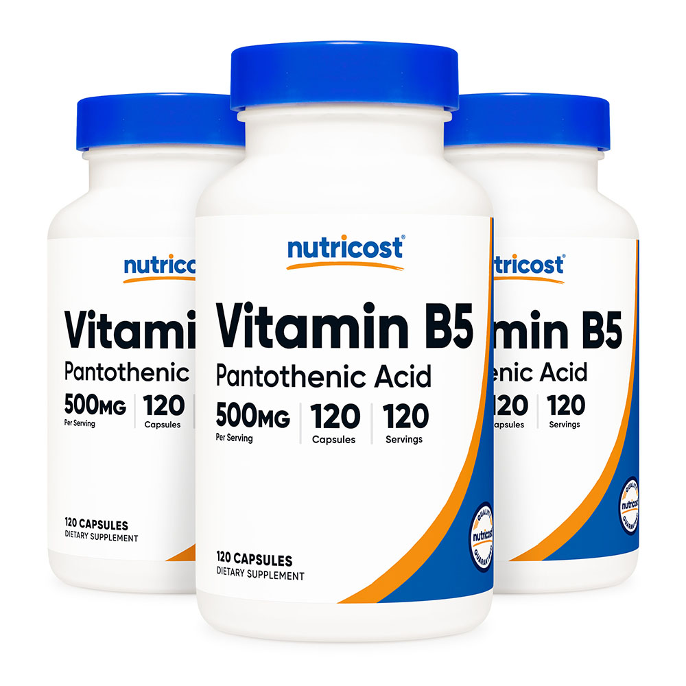 뉴트리코스트 비타민 B5 판토텐산 500mg 120캡슐 3병 3개 120정