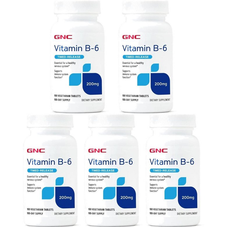 GNC 지엔씨 비타민 B6 200mg 100정 5개
