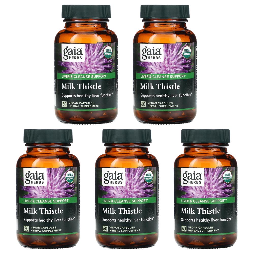 Gaia Herbs 가이아 허브 밀크씨슬 캡슐 60정 5개