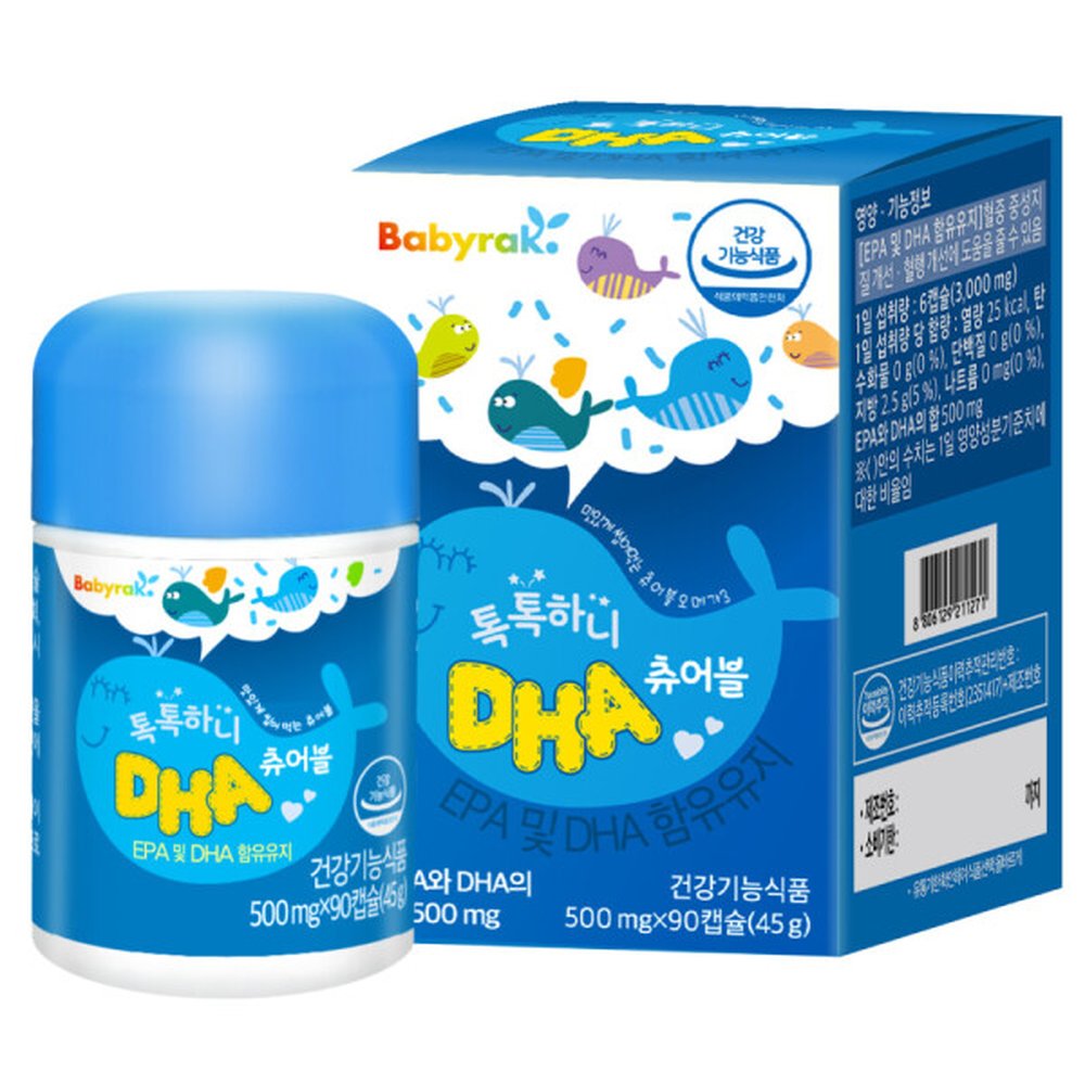 톡톡하니 DHA 츄어블 90캡슐(15일분) 오메가3 EPA 1개
